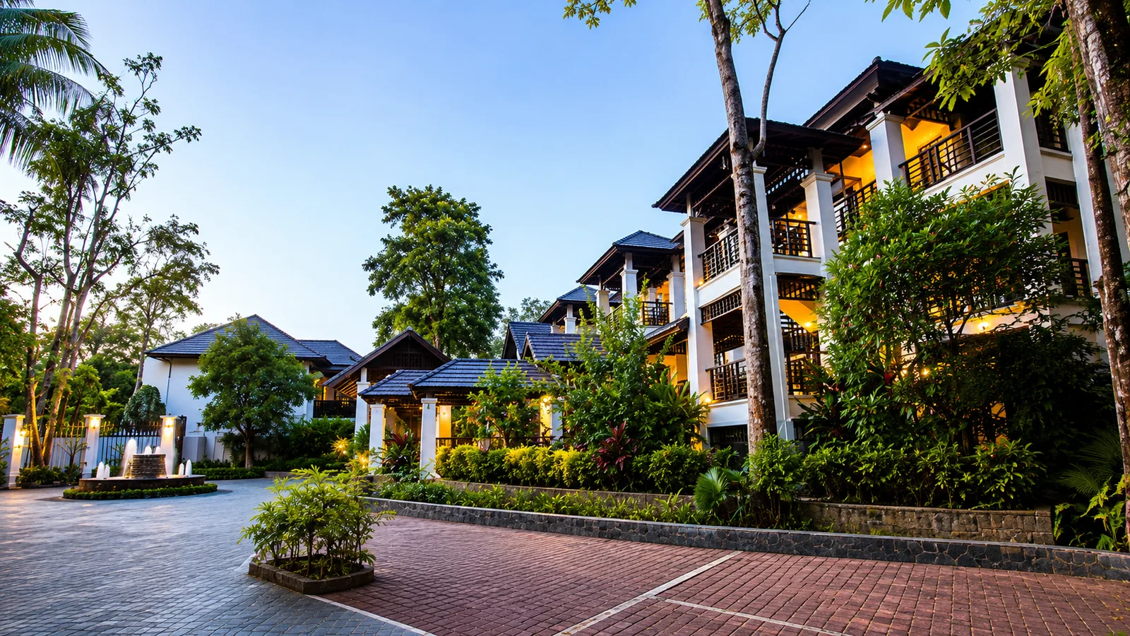 Guest buildings surrounded by tropical greenery at Samed Pavilion Resort
